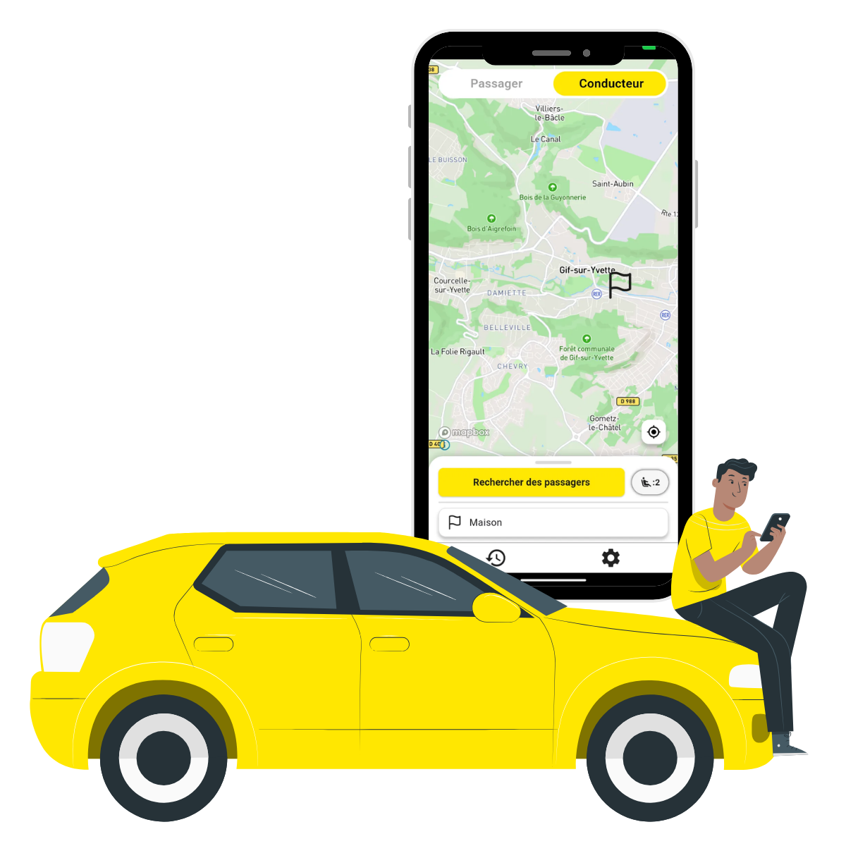 Étape 1 conducteur Zayl : mettre sa destination